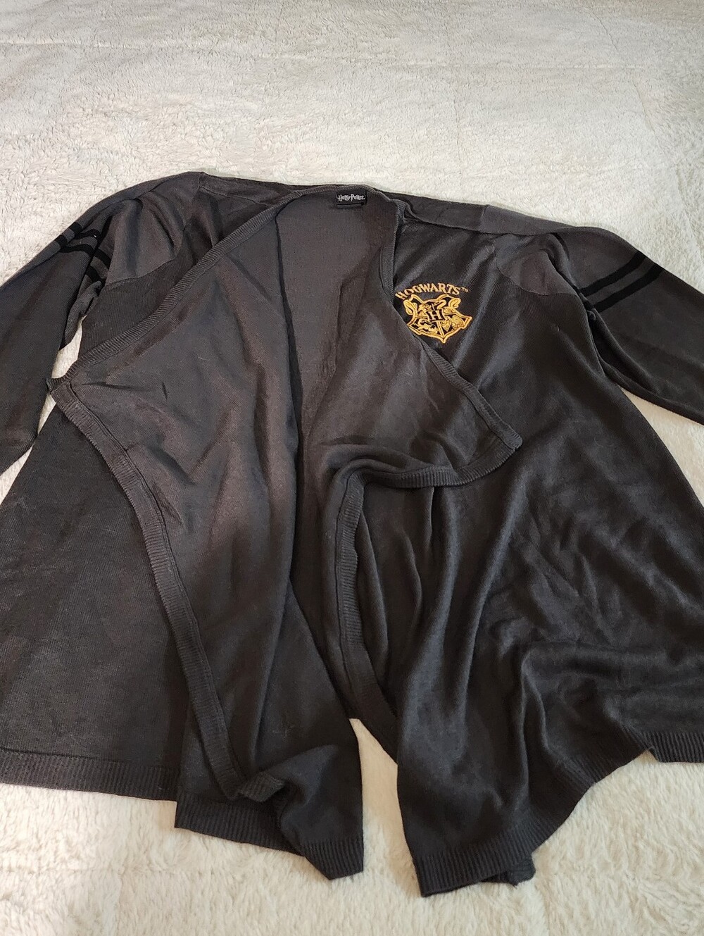 Warner Bros. Black Kids Cardigan with Gold Hogwarts Crest